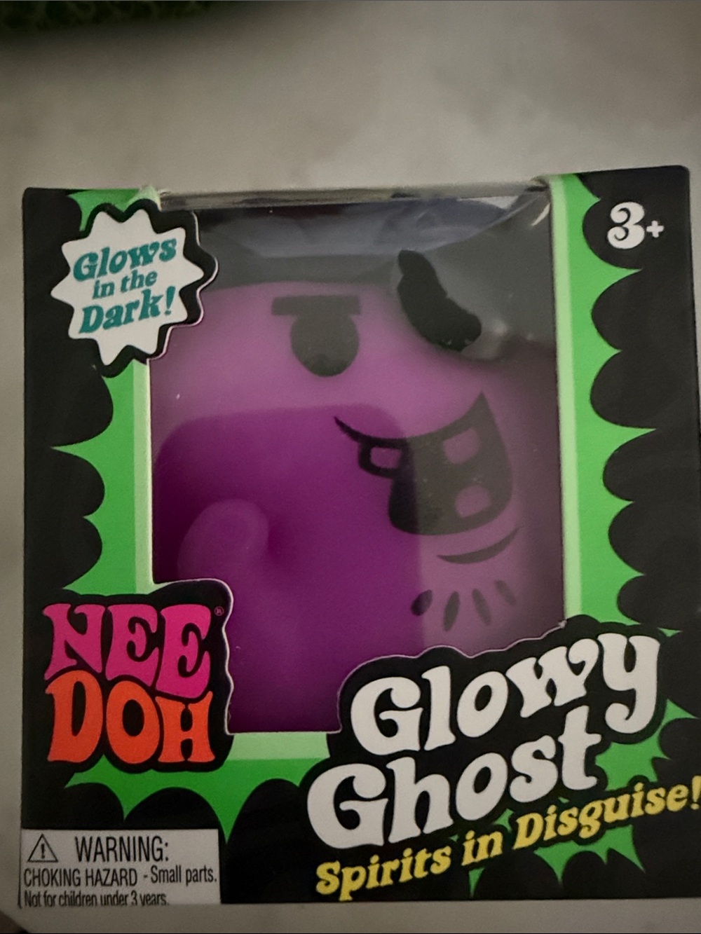 NeeDoh Glowy Ghost Purple Glow-in-the-Dark Figure